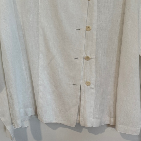 Flax Women's Cream Button-Down Shirt - Picture 5 of 5